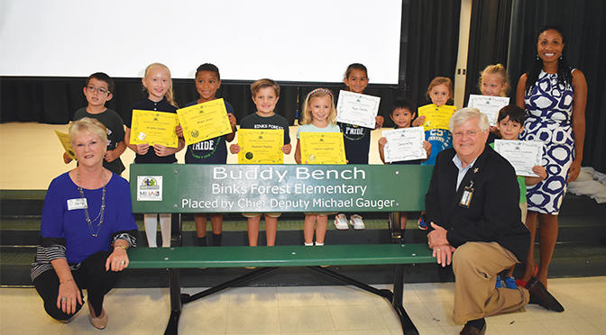 Binks Forest Elementary School Promotes Kindness By Installing A Buddy Bench  Buddy Ambassadors